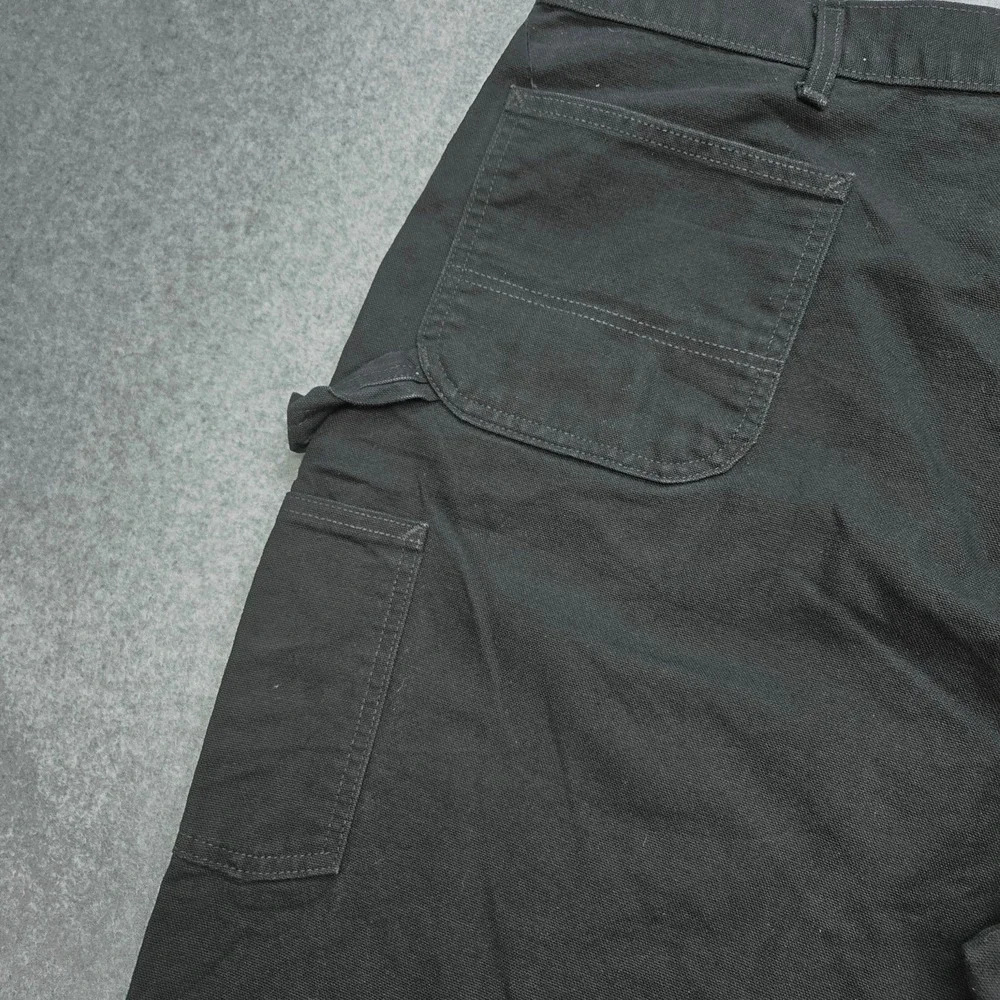 Carhartt Pants Mens 44x29 Black Carpenter Canvas Workwear Pockets Big Tall